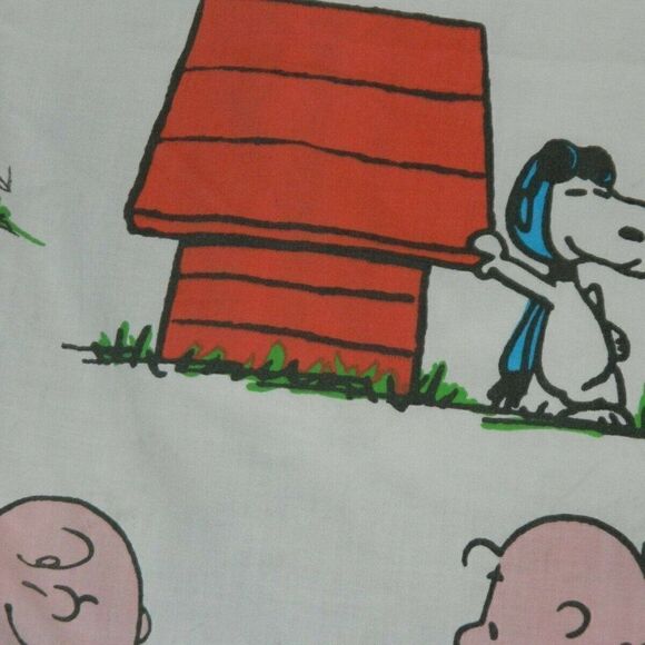 Vintage Peanuts Flat Sheet Snoopy Charlie Brown‎ - Picture 7 of 12